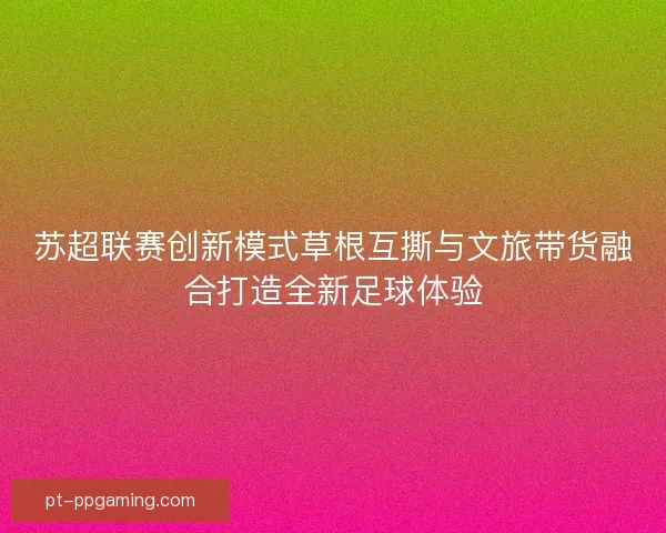 苏超联赛创新模式草根互撕与文旅带货融合打造全新足球体验