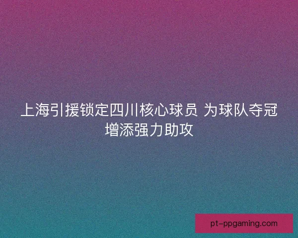 上海引援锁定四川核心球员 为球队夺冠增添强力助攻